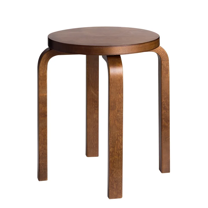 Tabouret E60 d&#39; Artek teinté noyer