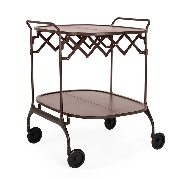 Chariot de service Gastone, monochrome prune mat par Kartell