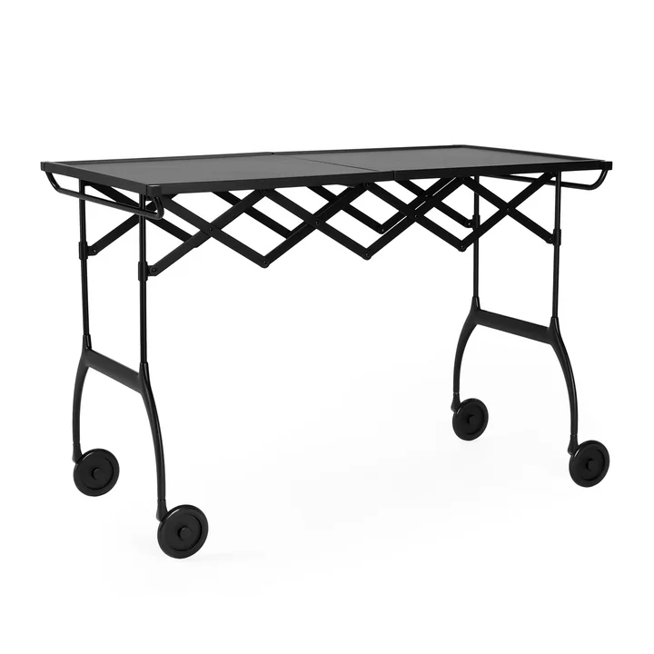 Chariot de service Battista, monochrome noir mat par Kartell