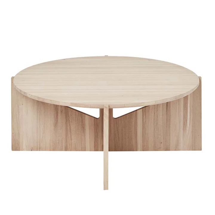 Table basse XL Ø 78 H 36 cm par Kristina Dam Studio en chêne