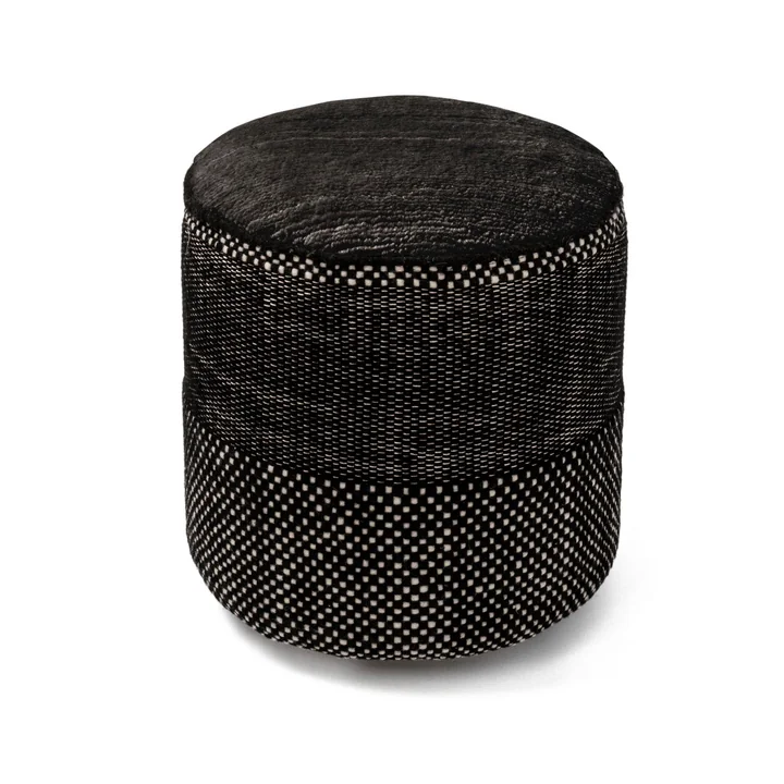 Tres Persian Pouf, Ø 39 x H 40 cm, noir de nanimarquina .