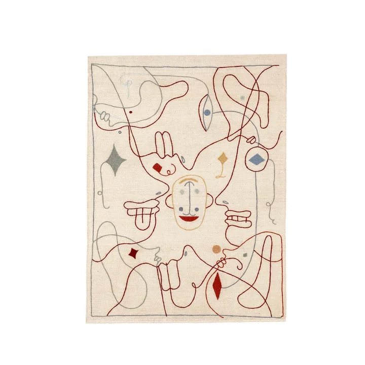 Silhouette Tapis, 120 x 150 cm de nanimarquina en multicolore