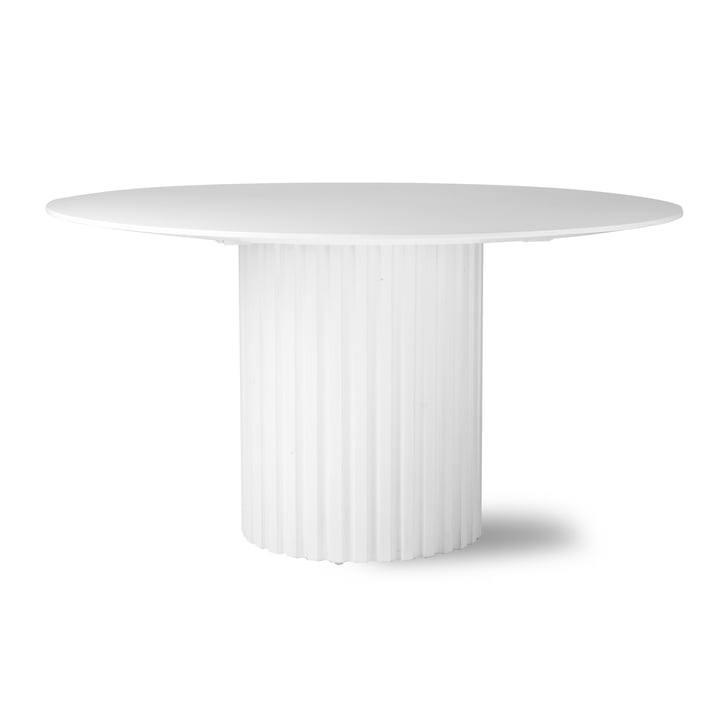 HKliving - Pillar Table de salle à manger ronde, Ø 140 cm, blanche