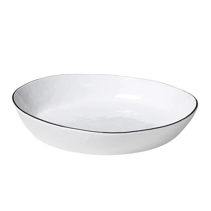 Salt Plat de service, 21,8 x 24 x H 4,2 cm, blanc / noir de Broste Copenhagen