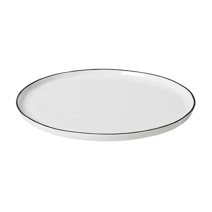 Salt Assiette plate Ø 28 cm, blanc / noir de Broste Copenhagen