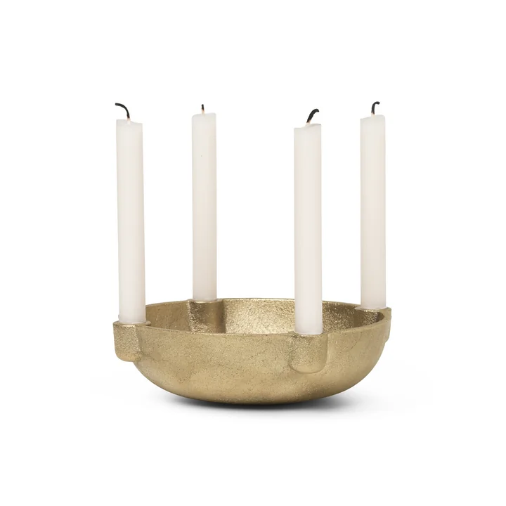 Bougeoir bougeoir, Ø 14,6 x H 3,7 cm, laiton de Ferm Living