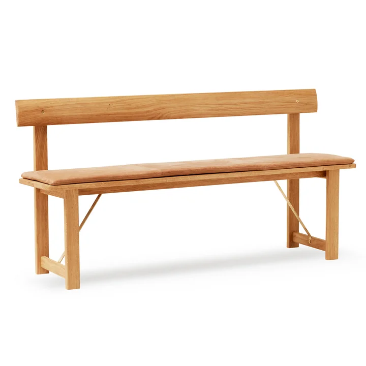 Position Banc 155, chêne avec coussin en cuir de Form & Refine