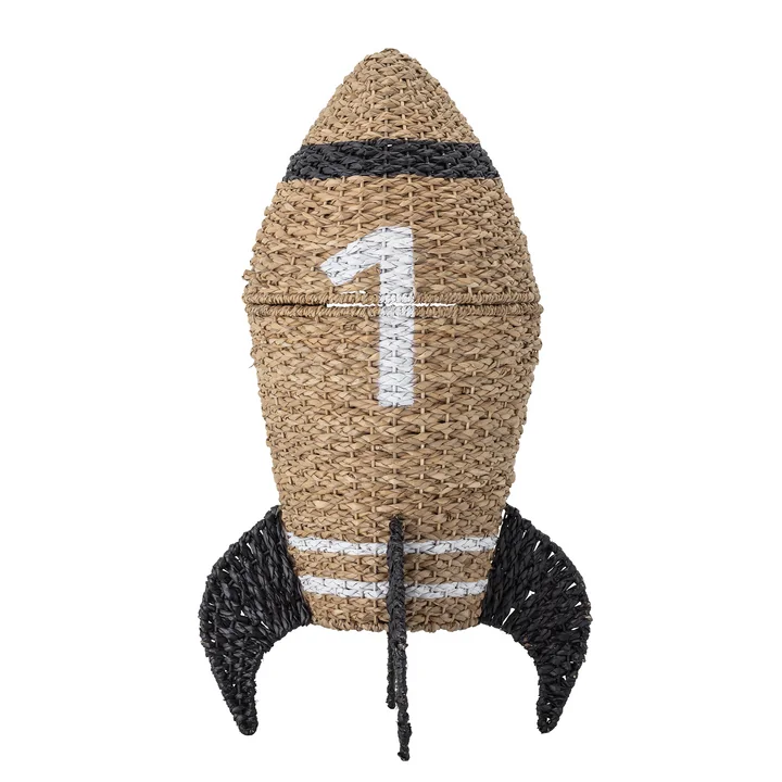 Panier d'algues Cosmina avec couvercle, Ø 40 x H 68,5 cm, noir de Bloomingville