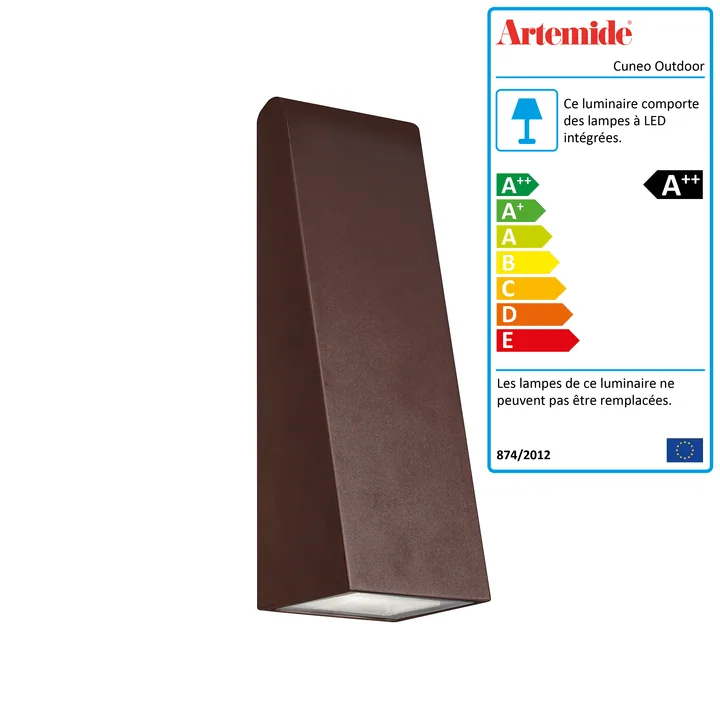 Applique murale d'extérieur LED Cuneo Mini, rouille - Artemide
