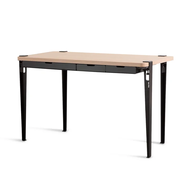 Le bureau MONOCHROME avec tiroirs, chêne / noir graphite de TipToe