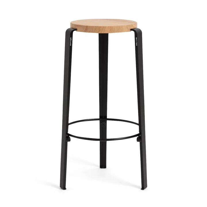 Tabouret de bar BIG LOU, chêne / noir graphite par TipToe
