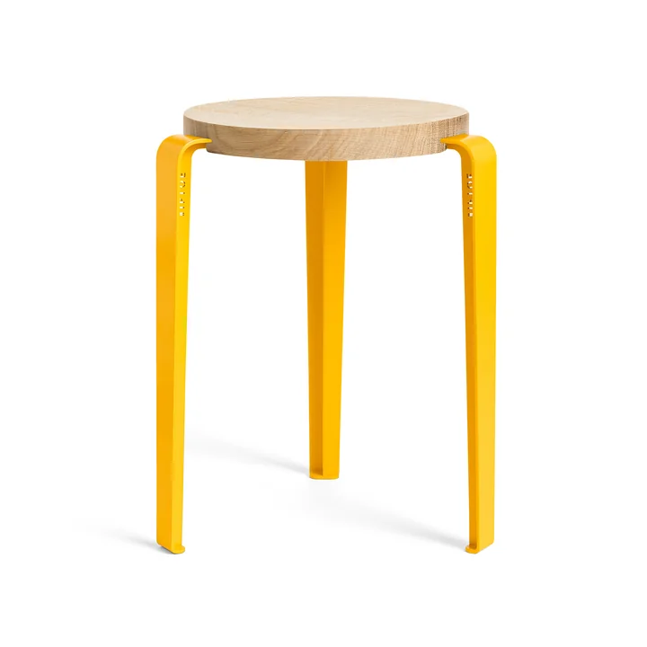 Le tabouret LOU, chêne naturel / jaune tournesol de TipToe