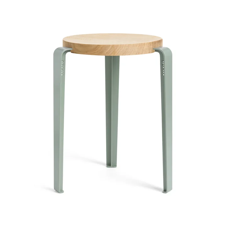 Le tabouret LOU, chêne naturel / eucalyptus gris de TipToe