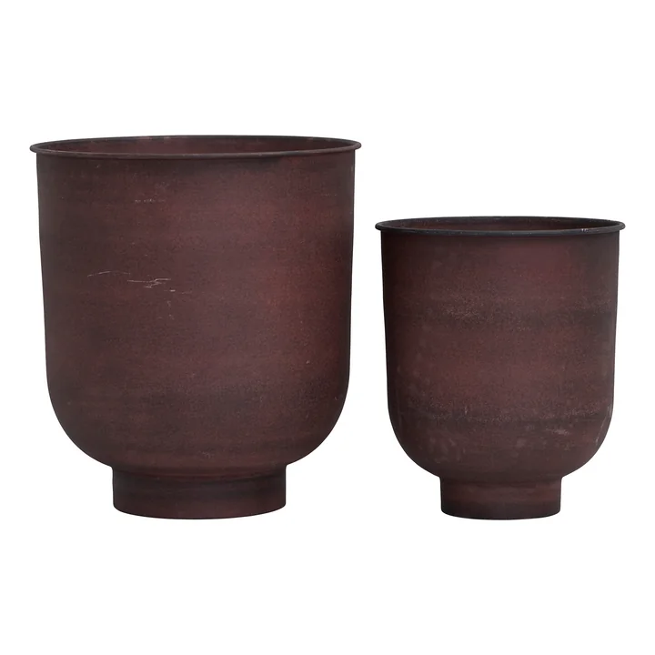 Les pots de plantes Vig, burnt henna (set de 2) de House Doctor
