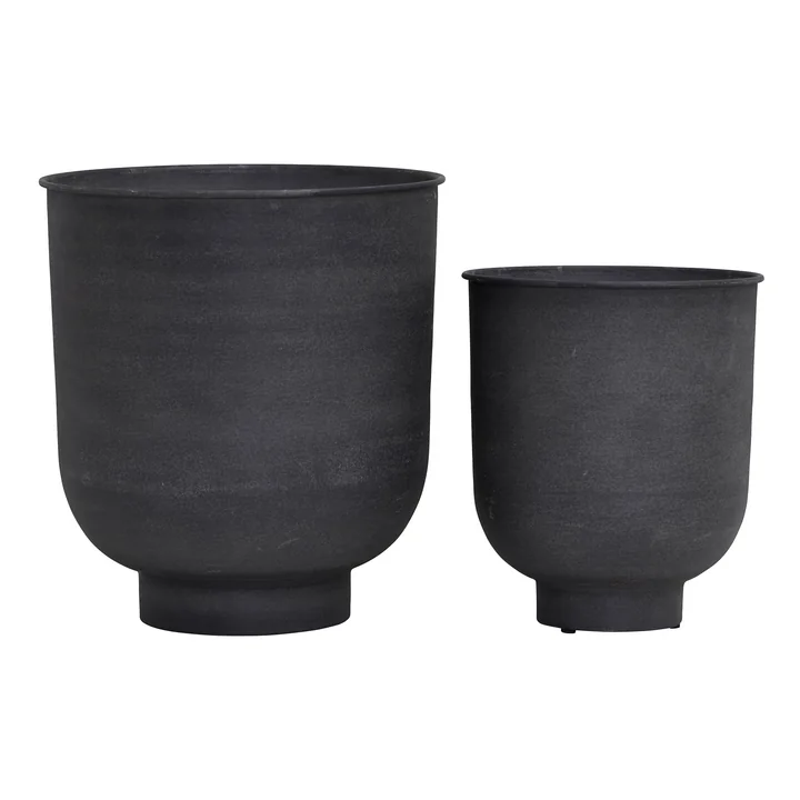Les pots de plantes Vig, gris (set de 2) de House Doctor