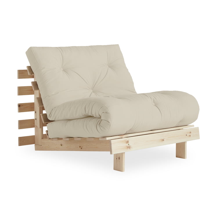 Le fauteuil-lit Roots 90 cm, pin naturel / beige (747) de Karup Design