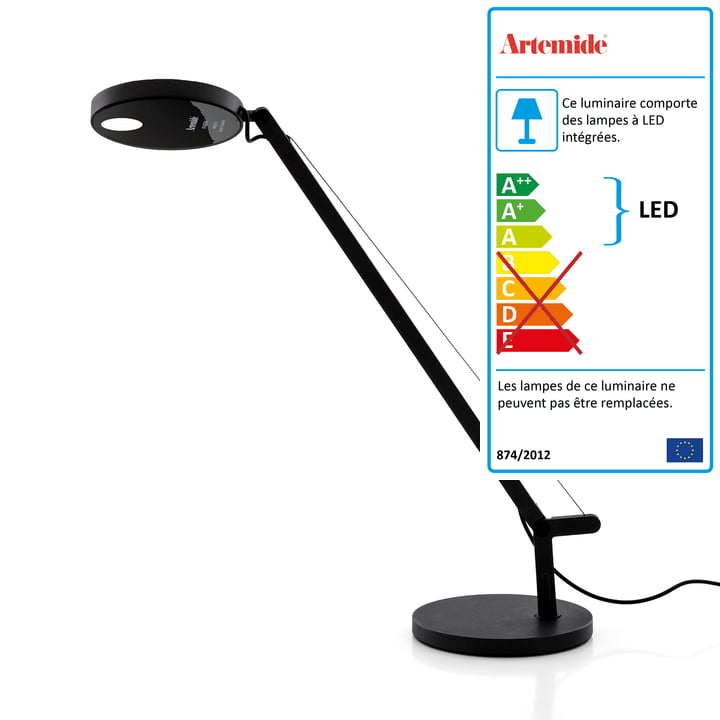 Lampe de table Demetra Micro LED d' Artemide en noir mat