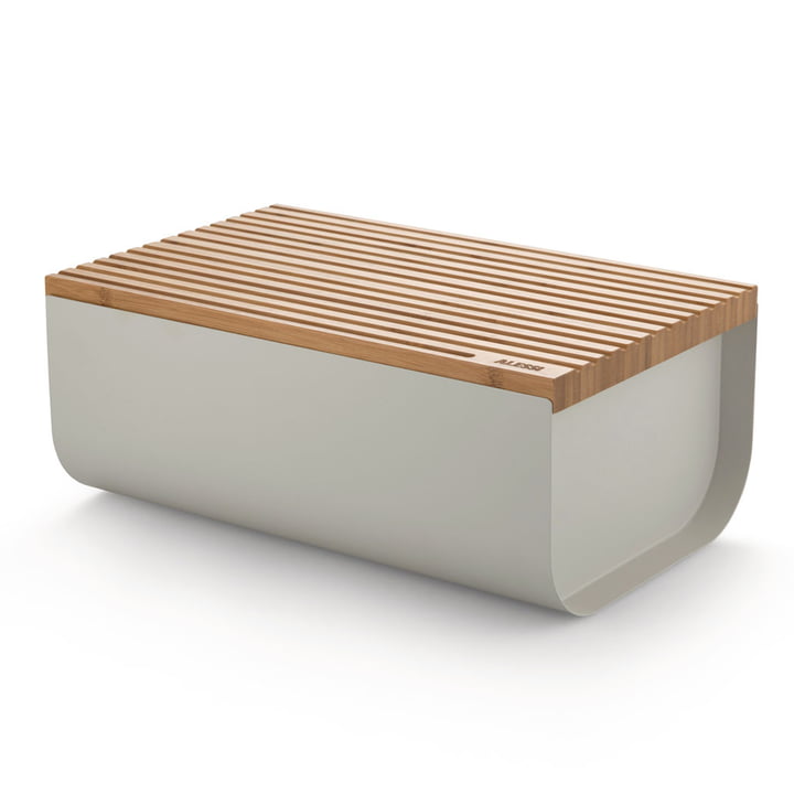 La boîte à pain Mattina avec planche à découper, bambou / gris par Alessi
