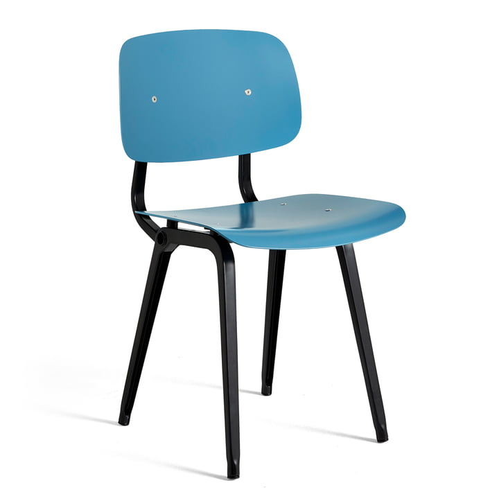 The Revolt Chair, noir / bleu azur par Hay