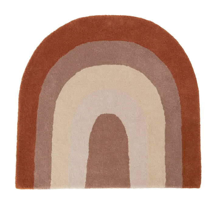 Le tapis des enfants de l'arc-en-ciel, 88 x 90 cm, chocolat de OYOY
