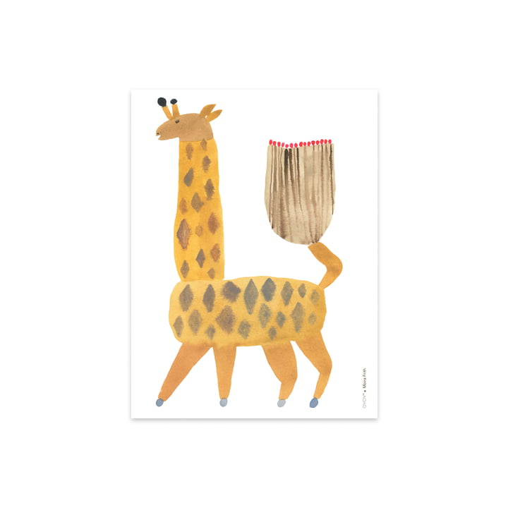 Affiche pour enfants avec des animaux, girafe de Noé, 40 x 30 cm de OYOY