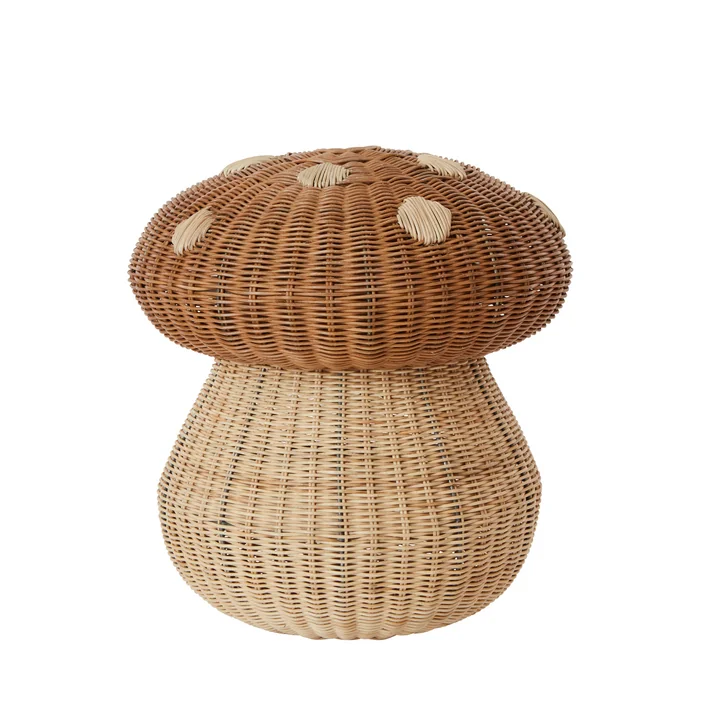 Le panier de rangement des champignons, Ø 42 x H 46 cm, naturel de OYOY