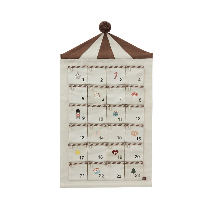 Le calendrier de l'Avent Circus, beige / marron de OYOY
