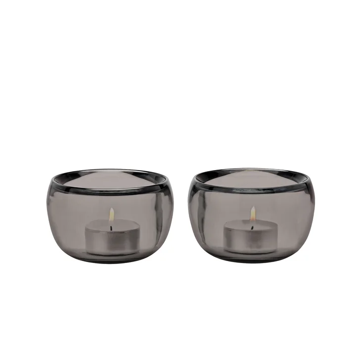 Les Ora porte-bougies, (set smoke de 2) de Stelton