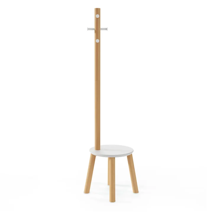 Le tabouret / portemanteau Pillar de Umbra en blanc