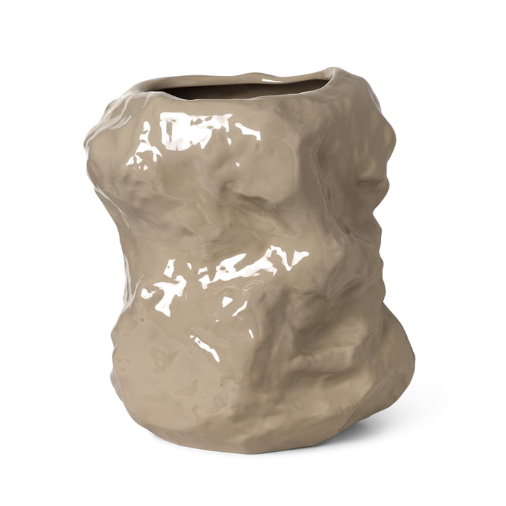 Le vase Tuck de Ferm Living in cashmere, 40 cm