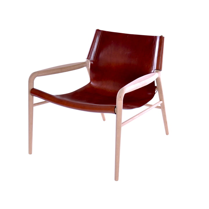 Rama Lounge Chair , chêne savonné / cuir cognac de Ox Denmarq