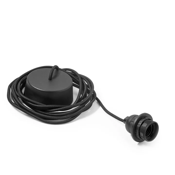 Câble avec auvent pour luminaire suspendu en noir par HAY