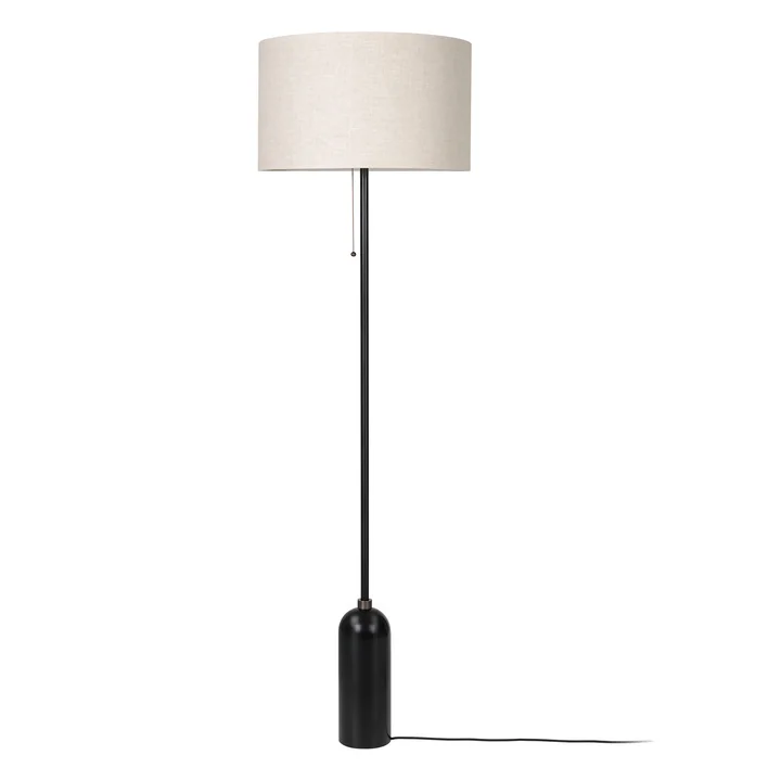 Gubi - Lampadaire Gravity, toile / acier noir