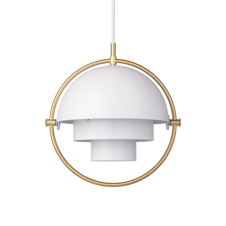 Multi-Lite Lampe suspendue S Ø 22,5 cm de Gubi en laiton / blanc