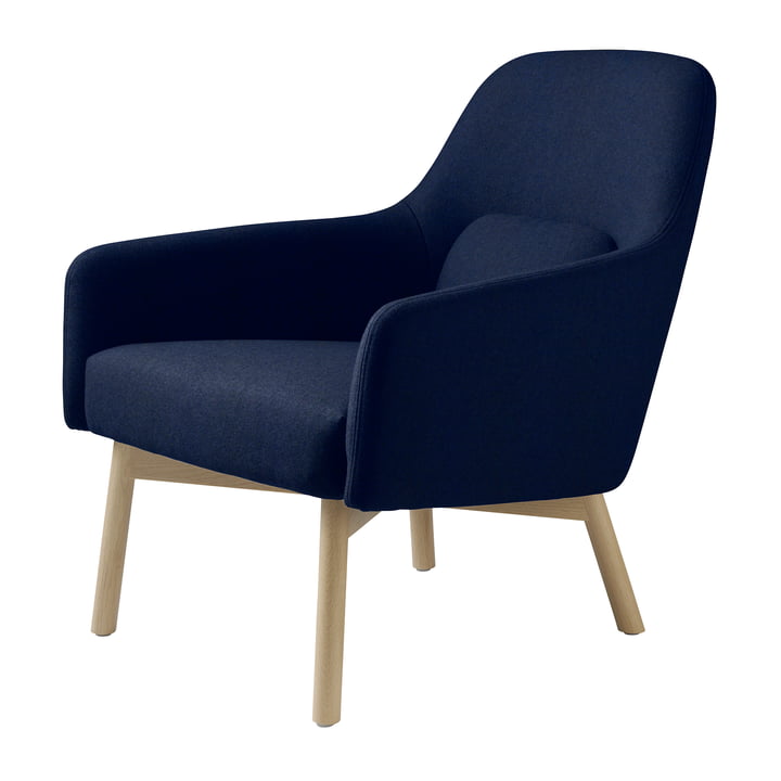 Le fauteuil L33 Gesja de FDB Møbler en chêne naturel / bleu royal