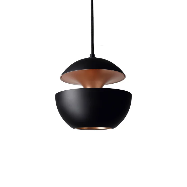 Voici la lampe pendentif Sun 175, noir / cuivre de DCW