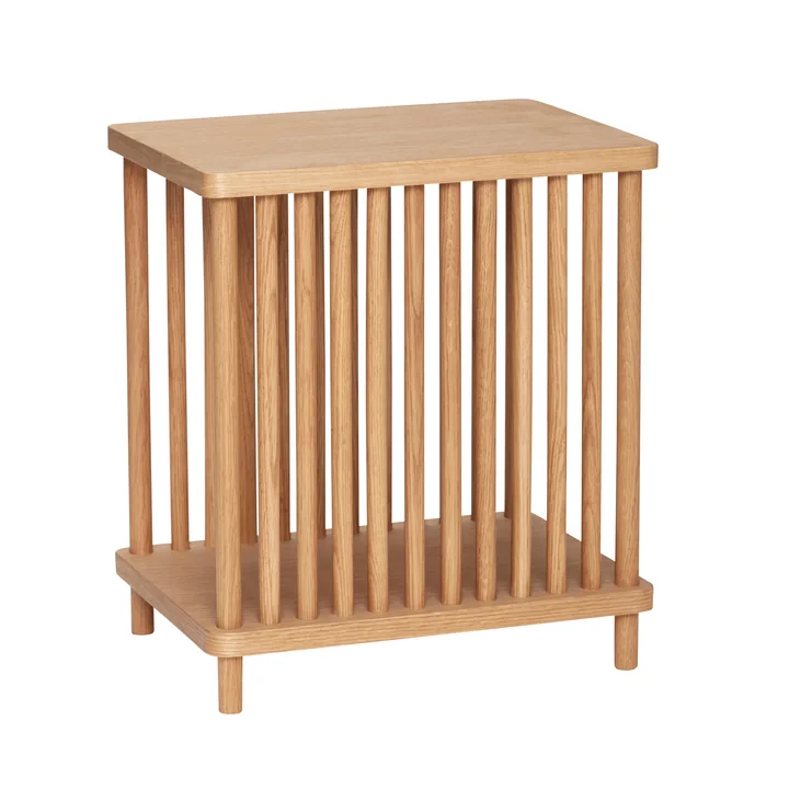 Table d'appoint à montants, rectangulaire, 42 cm de haut, chêne naturel de Hübsch Interior