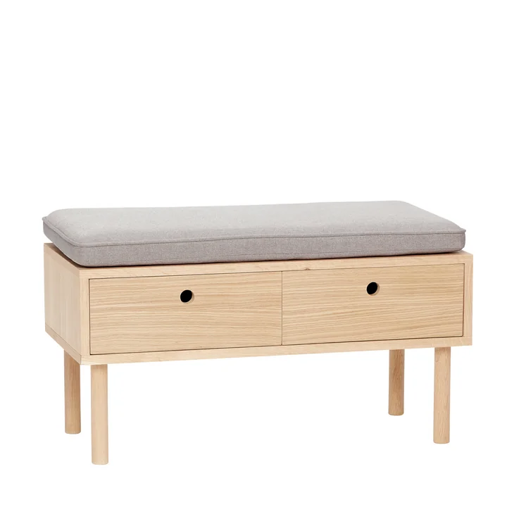 Hübsch Interior - banc avec coussin et 2 compartiments