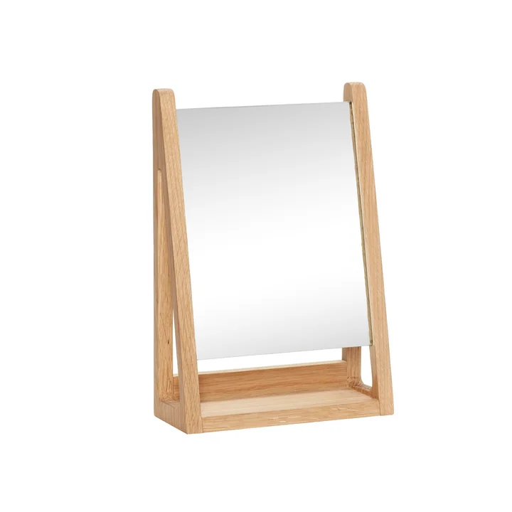 Le miroir de table de Hübsch Interior en chêne, nature