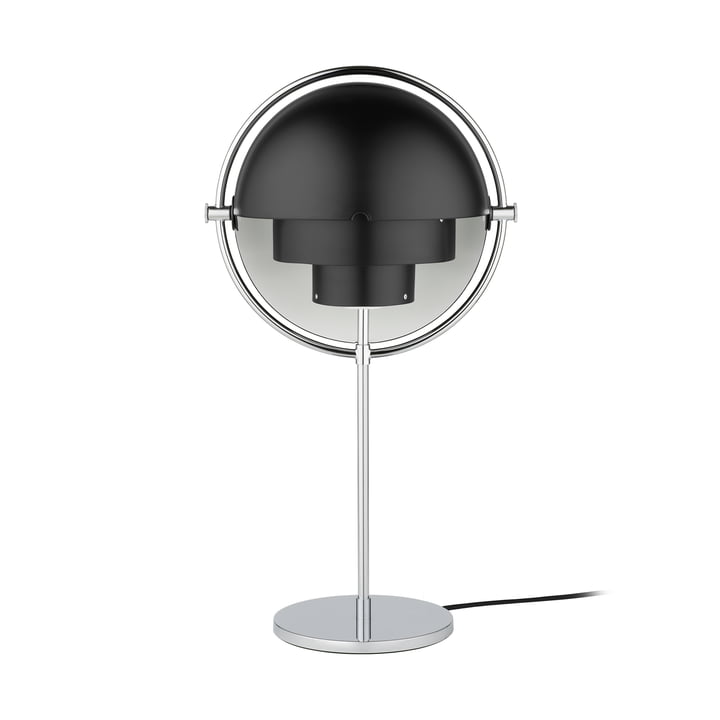 Multi-Lite Lampe de table, chrome / noir mat par Gubi