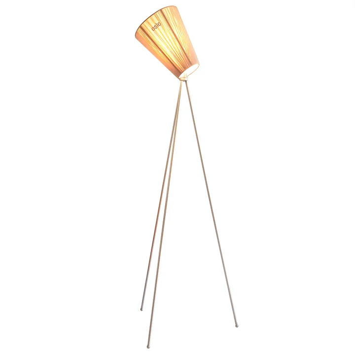 Le lampadaire Oslo Wood de Northern en beige / métallique