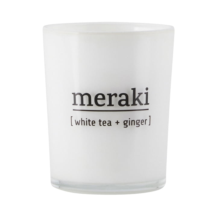 La bougie parfumée White Tea & Ginger de Meraki , Ø 5,5 cm