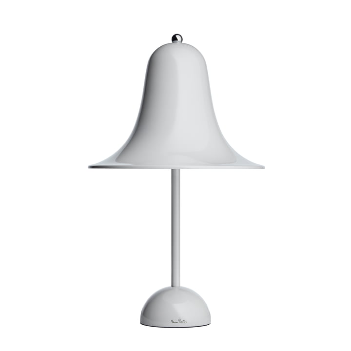La lampe de table Pantop de Verpan en gris menthe