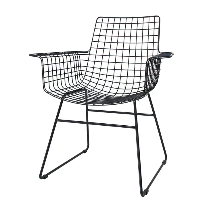 Wire Arm Chair, noir de HKliving