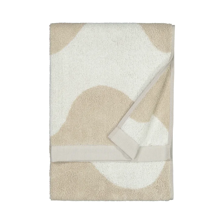 La serviette Lokki de Marimekko en beige / blanc
