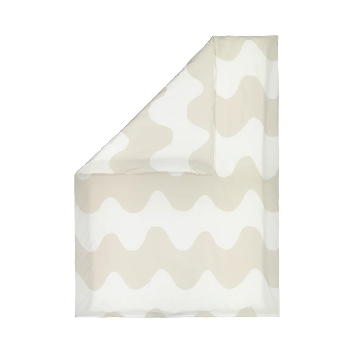 La housse de couette Lokki de Marimekko en blanc / beige