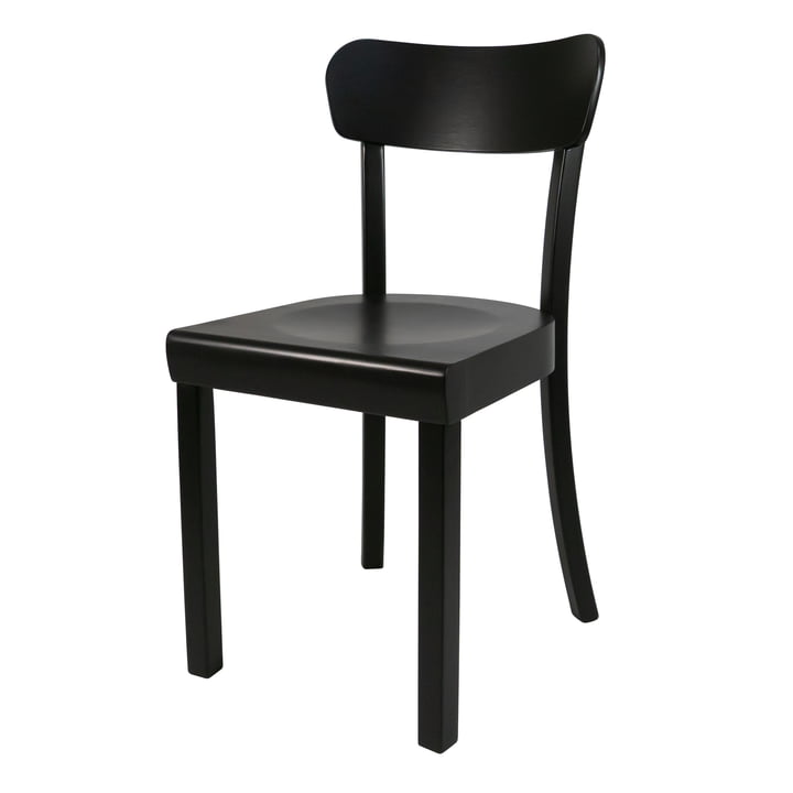 Chaise noire Frankfurter avec vernis à base d'eau
