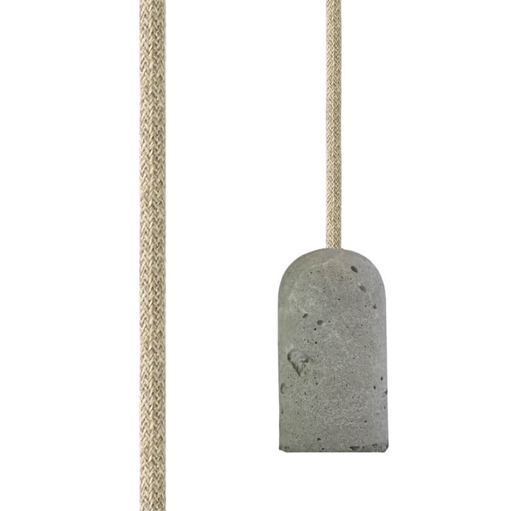 Cadre de base en béton de la collection NUD avec câble textile en lin naturel (TT-00)