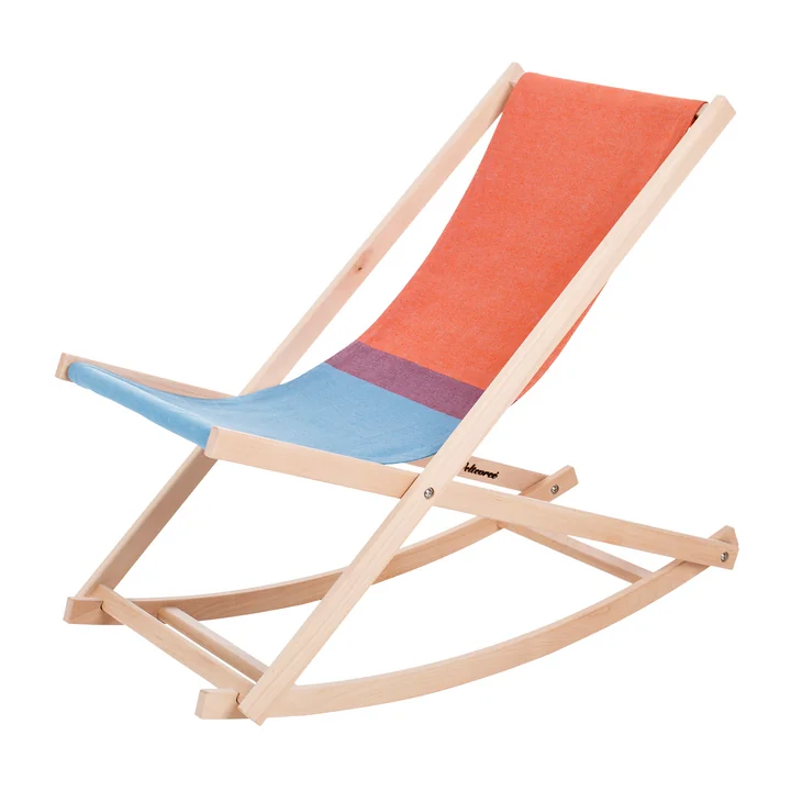 Le rocking chair Beach Rocker de Weltevree en rouge / bleu