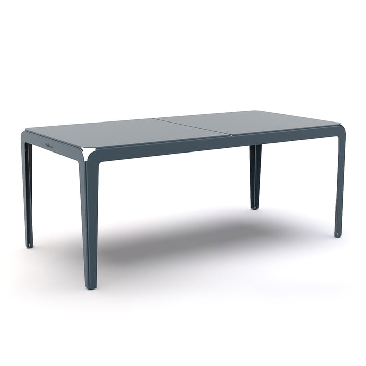 La table d'extérieur Bended Table de Weltevree , 180 x 90 cm, gris-bleu
